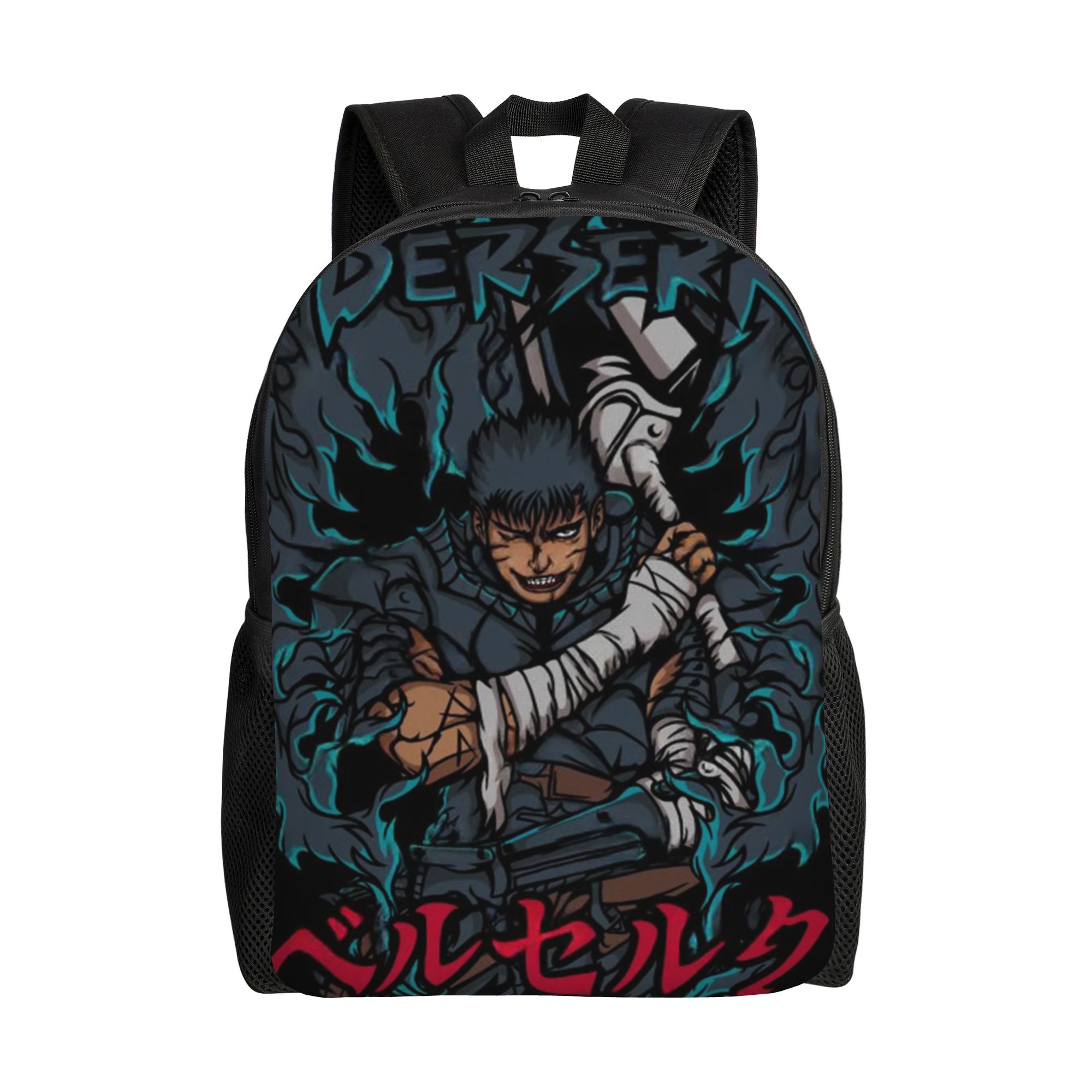 Laptop Accessories For College - B-Berserks トラベルバックパック女性男性学校ラップトップブックバッグマンガダークファンタジー黒剣士スタイル大学生デイパックバッグ