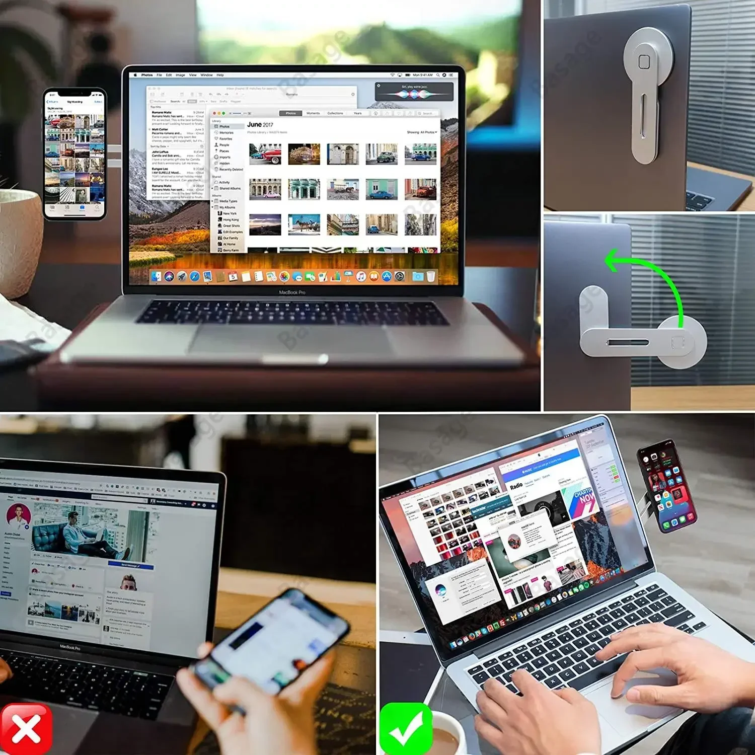折りたたみ式磁気スマホホルダー、ノートパソコンモニター用ユニ - Laptop Accessories Must Have のレビューと価格