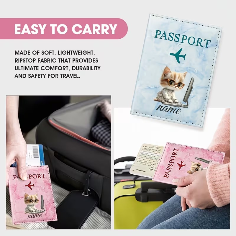 カスタムネーム/テキスト入りPUパスポートホルダー、旅行に最 - Laptop Accessories Name のレビューと価格