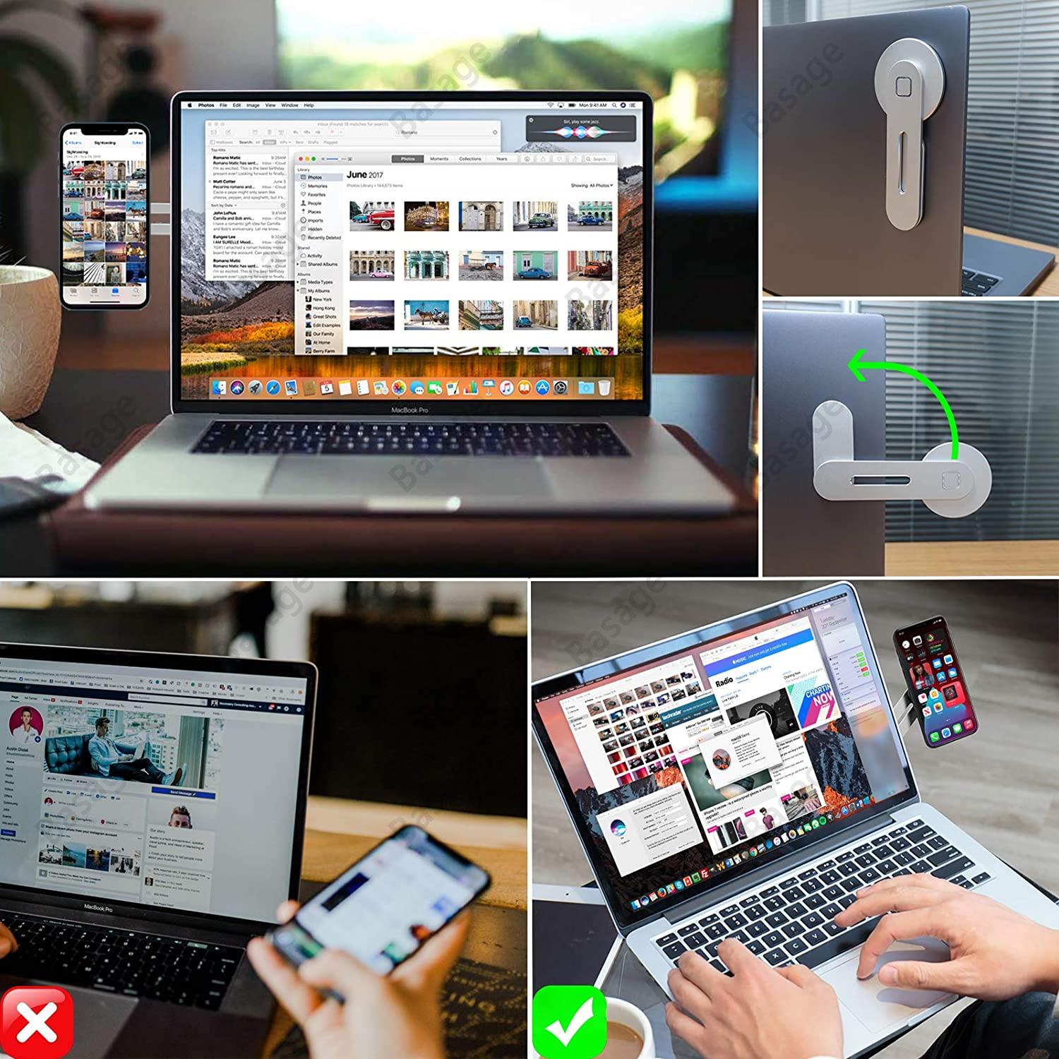 磁気ラップトップ電話ホルダーコンピュータモニターサイド携帯電 - Laptop Accessories Must Have のレビューと価格
