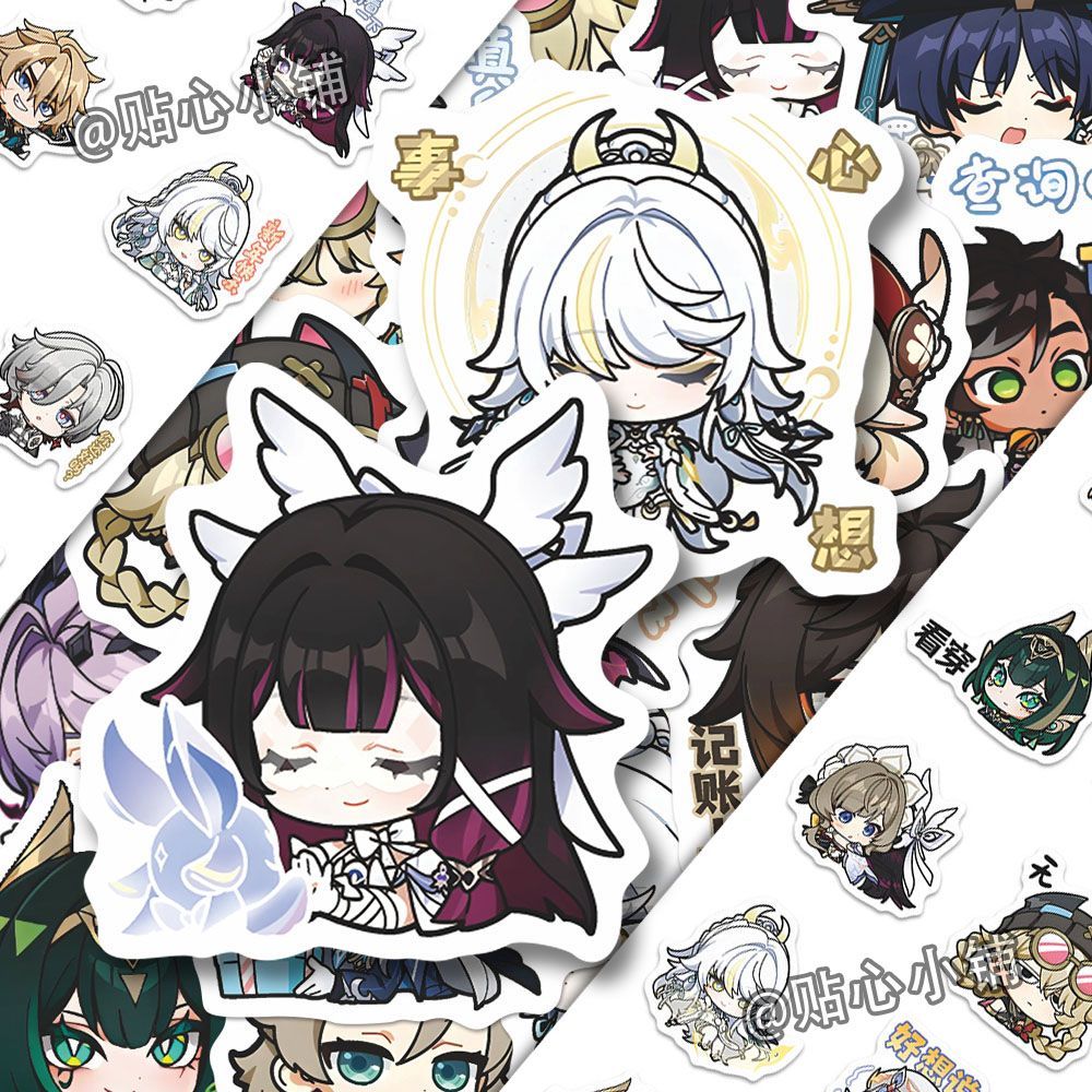 64 個原神インパクトムーンメイデンアニメステッカー漫画落書 - Laptop Accessories Decoration のレビューと価格
