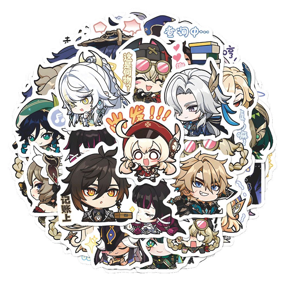 64 個原神インパクトムーンメイデンアニメステッカー漫画落書 - Laptop Accessories Decoration のレビューと価格